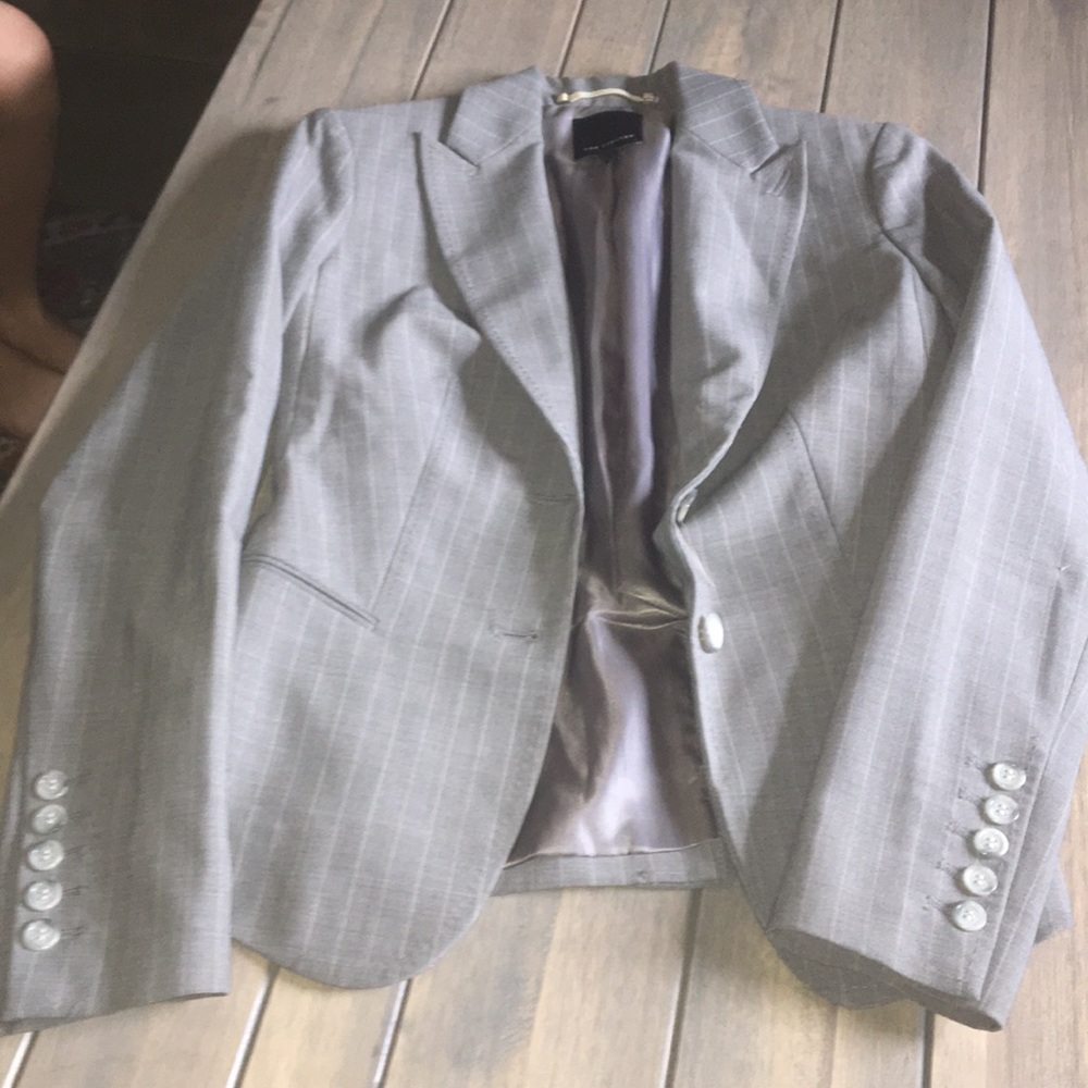 Light grey and pink pinstriped Blazer